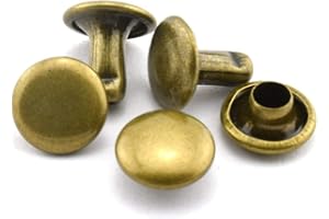 RuiLing 120pcs 8x8mm Bronze Double Cap Rapid Rivets Round Head Decorative Rivets DIY Leather Craft Studs 5/16 inch