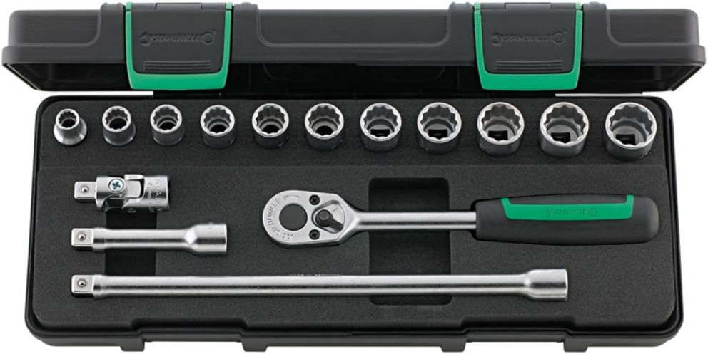 Stahlwille 96021109 45/11/4 Socket Set 3/8 Inch, 15 Pieces, Multicoloured, Size