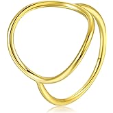LEMON GRASS Gold Vermeil Open Circle Ring in Sterling Silver Size 4-9