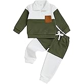 Lucikamy Toddler Baby Boy Fall Clothes Long Sleeve Stand Collar Sweatshirt Tops + Joggers Pants Winter Sweatsuit Set