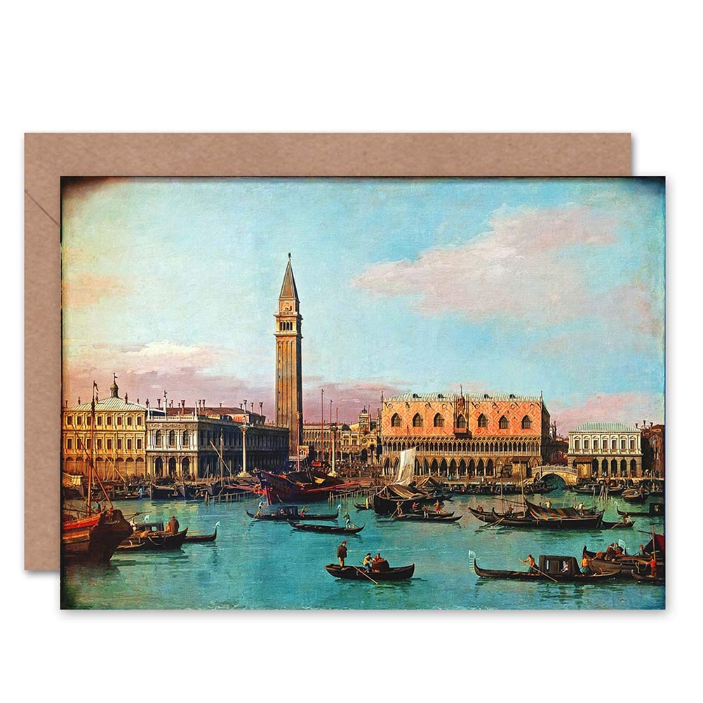 Wee Blue Coo CARD GREETING GIFT CITYSCAPE VENICE CANALETTO PIAZZETTA RIVA DEGLI SCHIAVONI