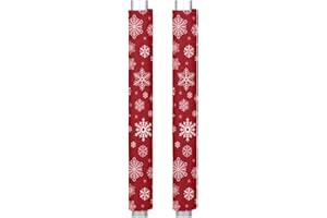 Pardick Christmas Snowflake Refrigerator Door Handle Covers Set of 2 Washable Kitchen Appliance Handles Decor Protector for Fridge, Microwave, Dishwasher, Oven Keep Off Food Stains, Oil