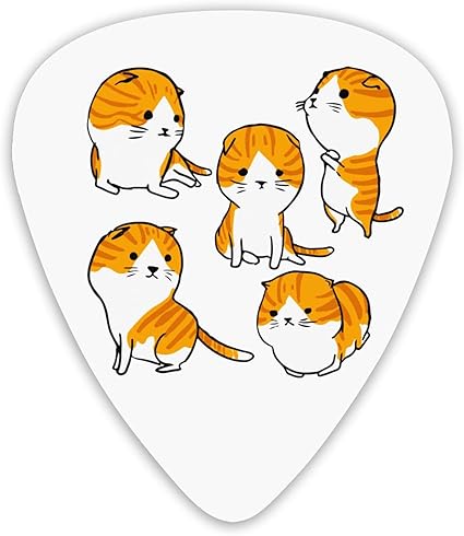 Amazon ギターピック スコティッシュフォールド 猫柄 ティアドロップ型 ピック Guitar Pick 12枚セット 0 46mm 0 71mm 0 96mm各四枚入り ギターピック 楽器