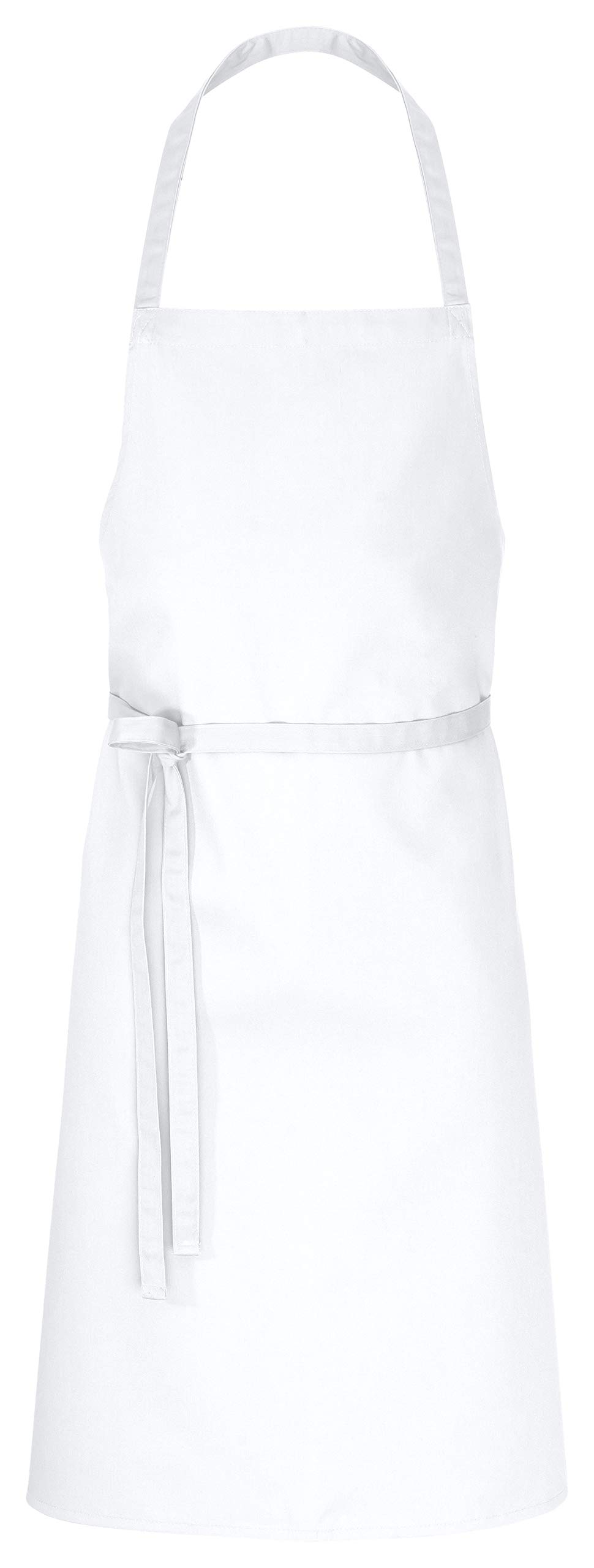 DESERMO Lightweight bib apron 80 cm x 100 cm (L x W) | excellent waist apron for men and women | high-quality blend of cotton and polyester | weight: 190 g/m², White, 5 Set