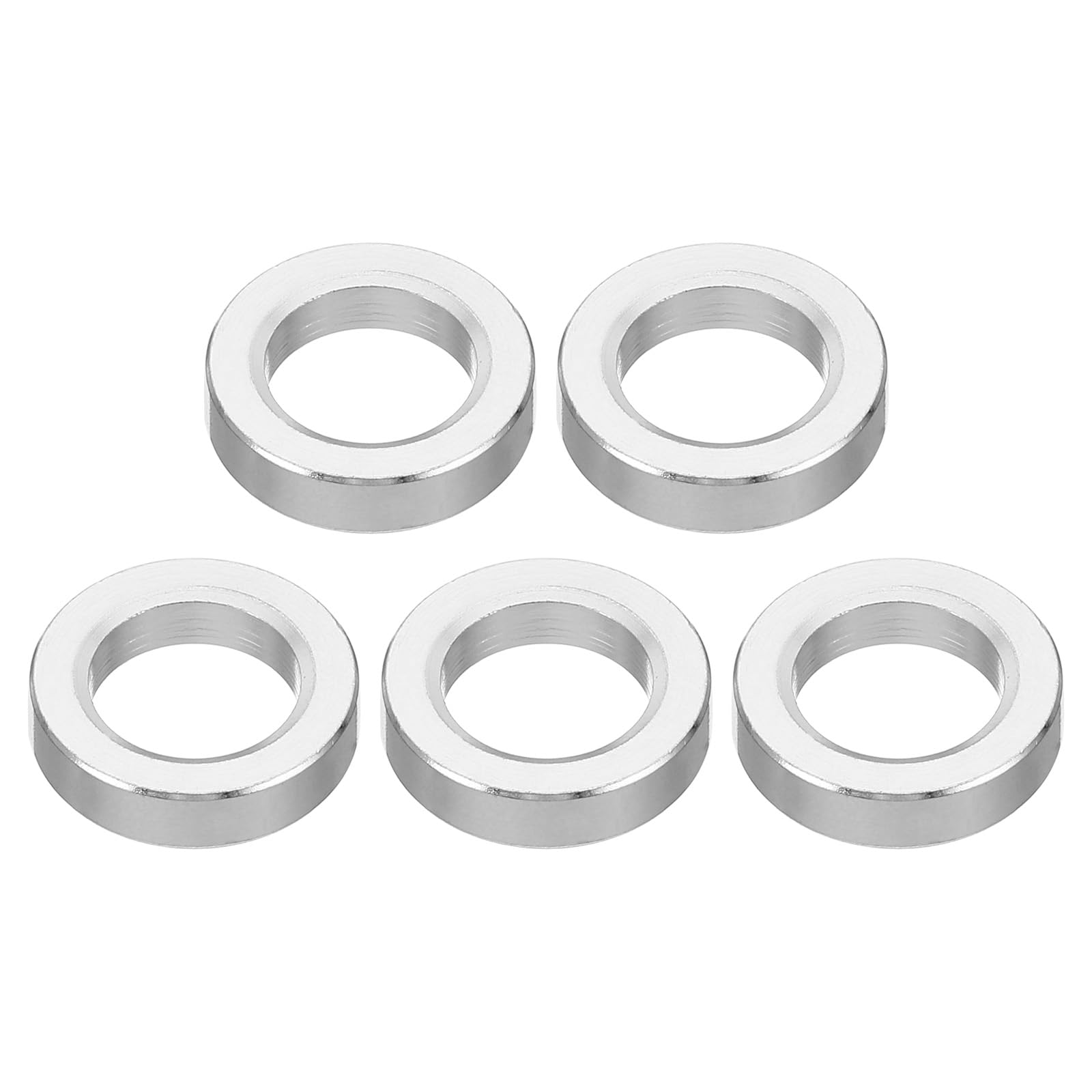 PATIKIL M10 Aluminum Spacers,5Pcs Metal Spacer Aluminum Round 10.2mm ID x 16mm OD x 4mm L Thickness Aluminum Spacer Screw Standoff for 3/8" M10 Screw Bolt