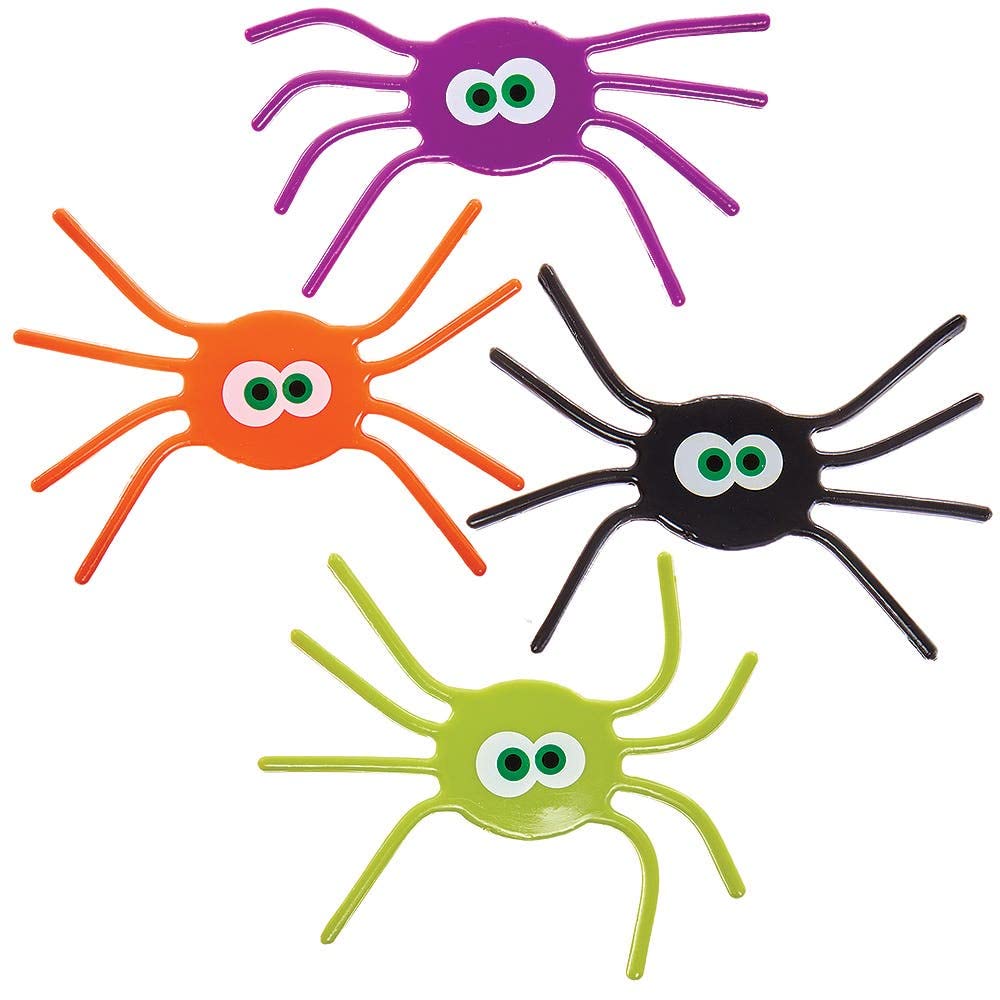 Baker Ross FX416 Bendy Spiders - Pack of 4, Halloween and Birthday Party Bag Fillers for Kids, Toys for Kids, Party Favours