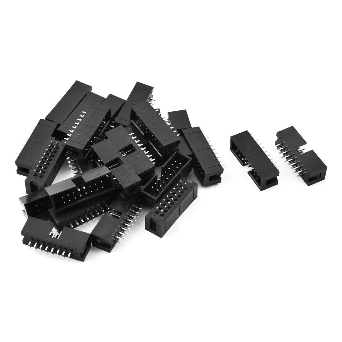 sourcing map 25 Pcs 16-Pin Double Row Straight Shrouded Box Header Connector Pitch 2.54mm