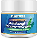 FungiFree Antifungal Ringworm Cream – Fast Itch Relief for Ringworm, Athlete’s Foot & Jock Itch, Steroid-Free, Gentle for Sensitive Skin, 1.7 oz