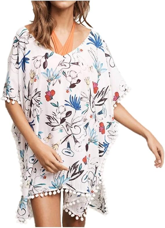 Amazon Fuputwo ビーチポンチョ 水着 カバーアップ レディース リゾートワンピ オーバーウェア 水着の上に着る 体型カバー 夏 タイプa ワンピース 通販