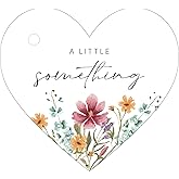 50 Heart Thank You Gift Tags with String Attached, Small Thank You for Celebrating with Us Gift Bag Tags for Presents and Per