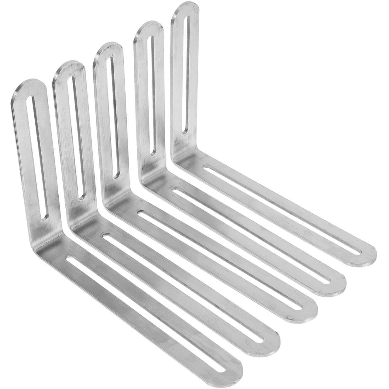 DOITOOL Heavy Duty Adjustable Slotted L Shape Corner Brackets 6.50 X 4.72 X 0.94 Inch Furniture Corner Braces for Wood Shelf Support 5 Pack