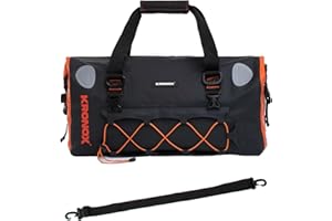 KRONOX Motorcycle Dry Bag, 25L Black Duffle - Waterproof Duffel Bag for Travel, Adventure or Dirt Bike Gear. Saddle and Back Seat Motorcycle Luggage.