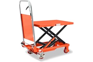 T TORY CARRIER Tory Carrier Hydraulic Scissor Cart 330LBS Capacity, Lift Table Cart 29.1" Lifting Height, Manual Scissor Lift Table 4 Wheels and Foot Pump, Elevating Hydraulic Cart for Material Handling