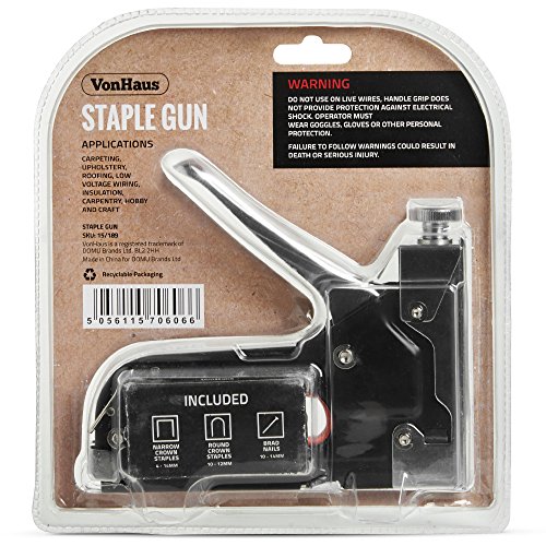 VonHaus Staple & Nail Gun MultiPurpose with Quick Jam Release