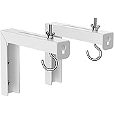 suptek Universal Projector Screen Wall Mount L-Brackets Wall Hanging Mount 6 inch Adjustable Extension Mounting Hooks for Projection Screen up to 66 lbs, 30 kg Capacity Each, PRL001, White (1 Pair)