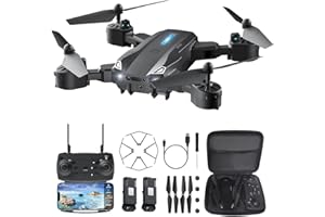 Hilldow Mini Drone for Kids Adults with 1080P HD Camera, Foldable FPV Live Video RC WiFi Quadcopter Drones Optical Flow Height Toys Gifts for Beginners Boys Girls with Headless Mode, 3D Flips