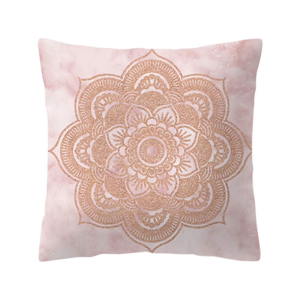 Cenday 4 Set/4 Pcs Housse de Coussin de Canapé Lit Taies d\'oreiller Throw Pillow Imprimé Taies Doreillers Coussins oreillers Couvre Cafe Home Decor Housse d\'oreiller Chic Housse Coussin Or Rose