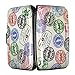 Metal ID Business and Credit Card Holder Hard Case Aluminum Wallet RFID Blocking (LightYellow Retro-Stamp)