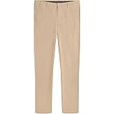 Izod Boys School Uniform Performance Khaki Pant, Flat Front & Comfortable Waistband