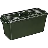 Navaris Bread Loaf Pan with Lid - Cast Iron Bread Baking Dish for Bulge Top or Flat Top Breads Meat Veg Meatloaf - Baking Tin 13-3/8" x 5-1/8" x 5-1/8" - Green