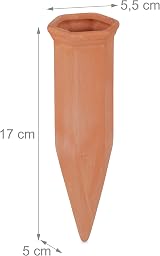 Relaxdays Clay Watering Cones Set of 4, 1.5L Terracotta Plant Irrigation view 4