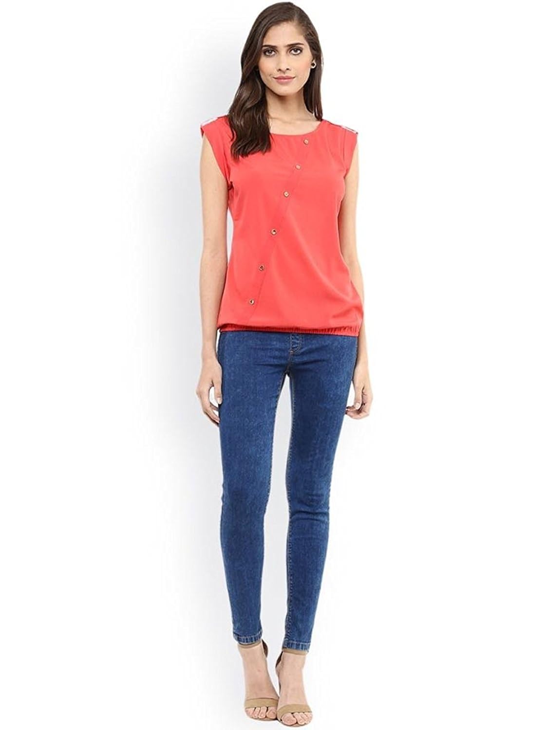 j b fashion women's crepe top (multicolour, free size)