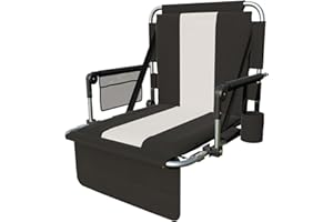 Daluvenix Folding Stadium Seat with Back & Cushion, Portable Stadium Chair with Cup Holder, Mesh Bag and Hide Hook,Bleacher Chair with Sturdy Frame for Sport Event, Beach,Concert