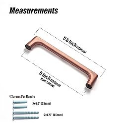 Goo-Ki Brushed Copper Cabinet Pulls with 5''Hole