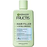 Garnier Fructis Hair Filler + Hyaluronic Acid Moisture Repair Sulfate-Free Shampoo, for Curly and Wavy Hair, up to 15X More M