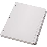 Oxford Blank Write On Binder Dividers, 1/5 Cut Tabs, 3 Hole Punch Dividers in 5 Tab Sets, 100 Dividers, 20 Sets, White (89981)
