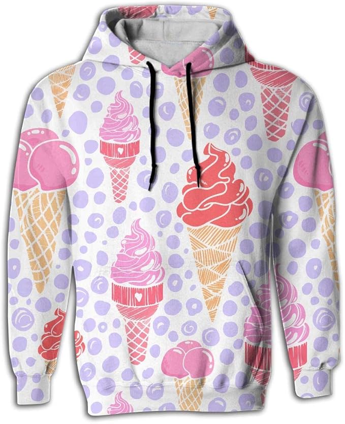 Amazon.com: SHARP-Q Ice Cream 3D Mens Hoodie Hoodies Men Sweater: Clothing