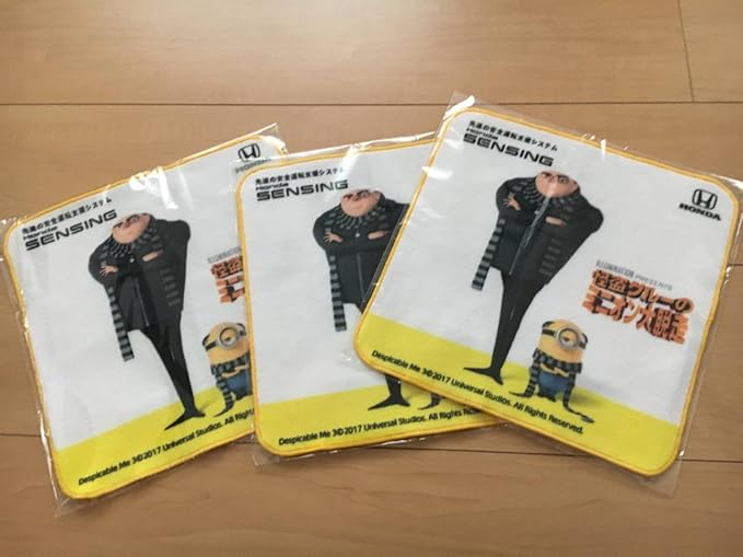 Amazon 3枚セットホンダミニオン ハンカチタオル怪盗グルーのミニオン大脱走 アニメ 萌えグッズ 通販