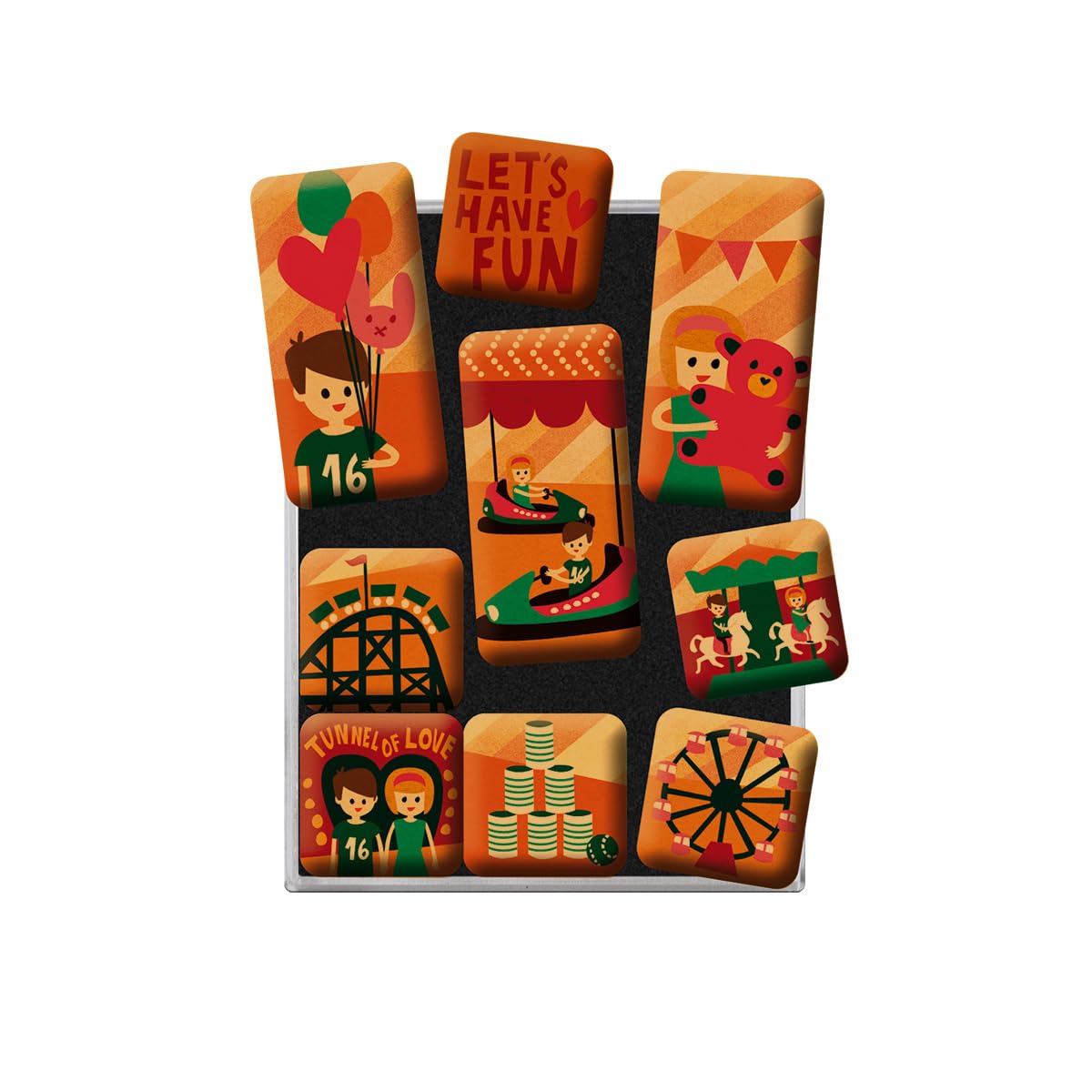 Nostalgic-Art 83060 Happy Together - Let's Have Fun, Magnet Set (9pcs)