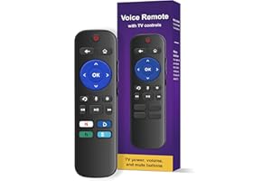 CHOBOKIANG Voice Universal Remote Control, for Roku Stick Remote Replacement, for Roku Streaming Players, Steaming Sticks, Audio and TVs, with 4 App Shorcut Keys