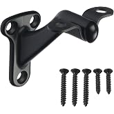 Triumph Hardware,3 Pack,3" Heavy Duty handrail Bracket Matte Black,Stair Railing Bracket DIY Easy Installation Hardware