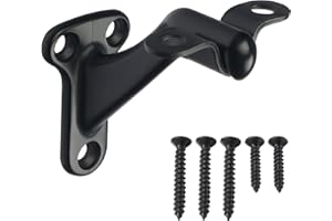 MIDOFAR Triumph Hardware,3 Pack,3" Heavy Duty handrail Bracket Matte Black,Stair Railing Bracket DIY Easy Installation Hardware