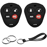 INFIPAR 2pcs Compatible with Viper Python Avital Valet Auto Mate Smart 4 Buttons Key Fob Cover Case Key Chain Protector Keyless Entry Remote Holder