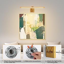 Xbuyee LED Picture Lights for Paintings, 24.4inch