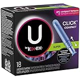 Amazon Com U By Kotex Click Compact Tampons Super Plus Absorbency Unscented 192 Count 6 Packs Of 32 Packaging May Vary Everything Else