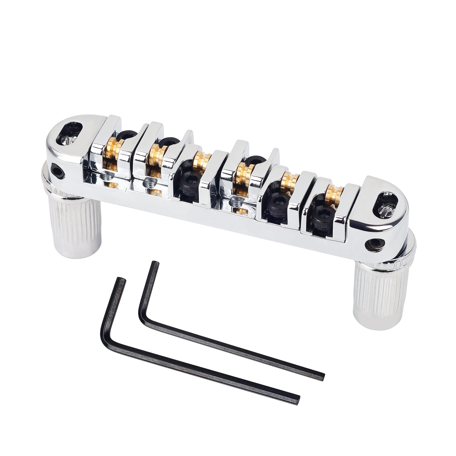 Banworks Electric Locking Roller Bridge Tune-O-Matic Roller Saddle Bridge 51.5mm (2-1/32") String Spacing for EPI Epiphone/Gibson LP Les Paul/SG/ES Style Guitars JT/GDQQ-02 Chrome