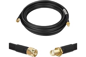 WIZACE 15ft SMA Female to SMA Male Pure Copper Low Loss Cable, S-MR240 Extension Coaxial - Antenna Lead Extender for 3G/4G/5G/6G/LTE/ADS-B/Ham/GPS/WiFi/RF Radio Use (50 Ohm Not for TV)