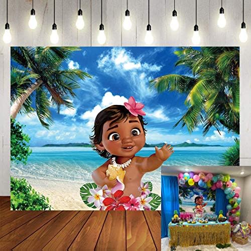 Binqoo 2 1 X 1 5 M Toile De Fond Pour Photographie De Bebe Vaiana D Ete Ocean Tropicale Bord De Mer Ile Tropicale Palmiers Amazon Fr Photo Camescopes