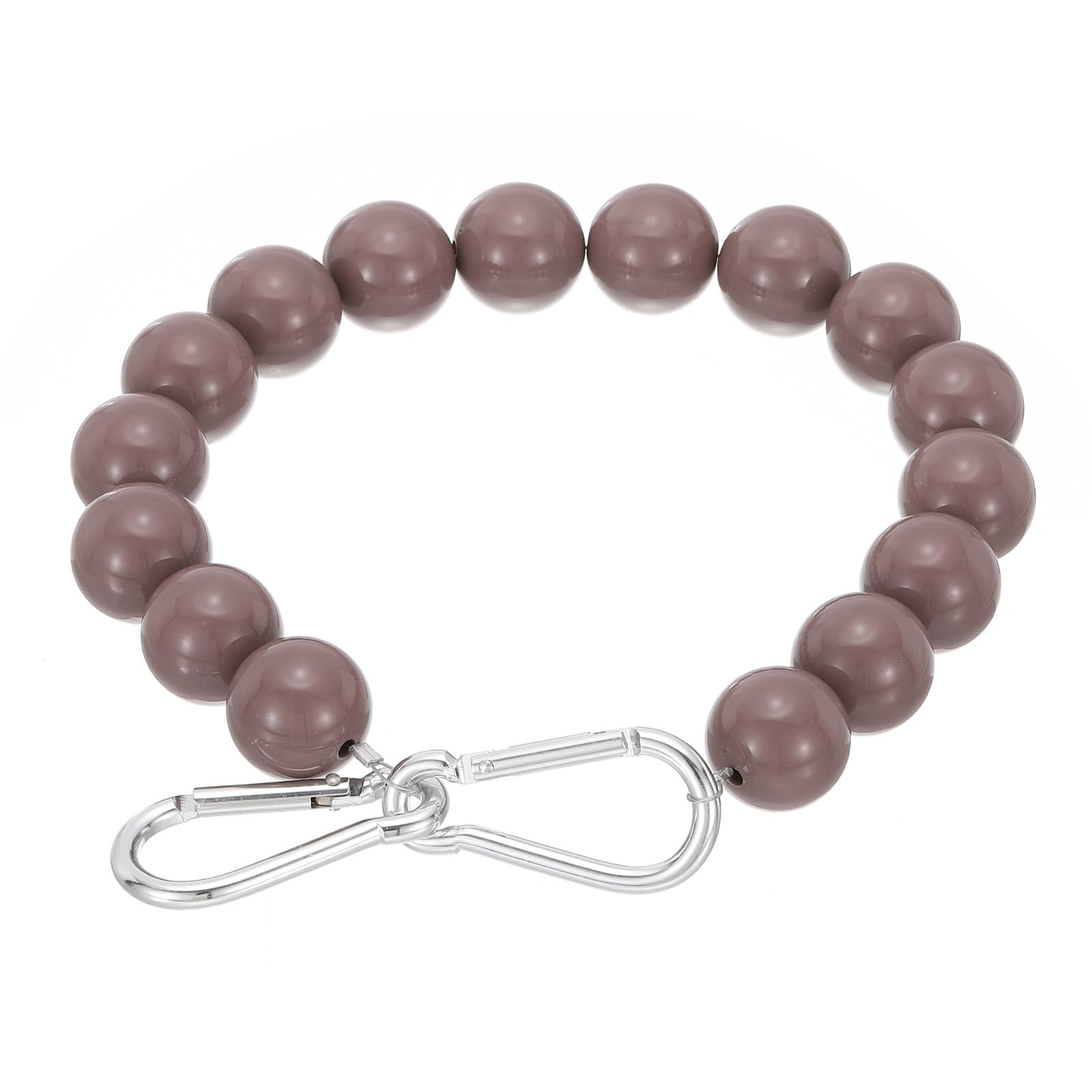 PATIKIL Flagpole Retainer Ring Flag Pole Accessories, Flag Beaded Mount Ring Keep Flag Close to Pole Weight with Stainless Steel Cable for Indoor Outdoor Flagpole, Brown, 4"