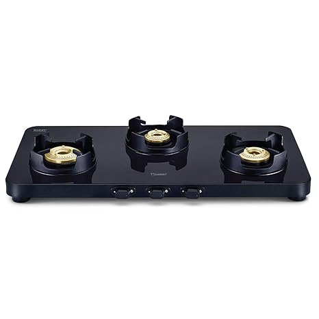 Buy Prestige Edge Schott Glass 3 Burner Gas Stove Black Online At