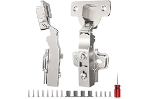 Cosycove 10 Pack 5 Pairs Full Overlay Soft Close Cabinet Hinges Clip on Plate, 45~110° Frameless European Cabinet Door Hinge,