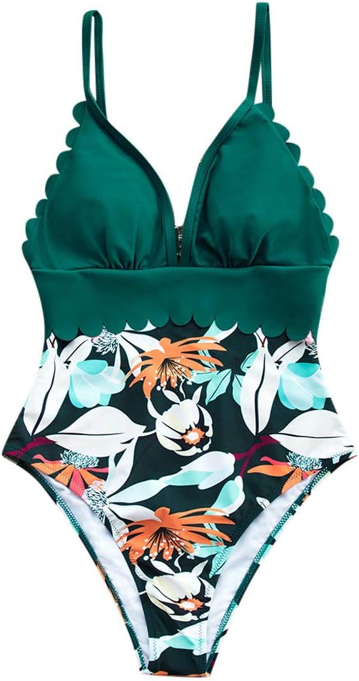 flounce bikini top with high waisted bottoms