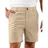 Mens Golf Shorts 7 Inch Inseam, Quick Dry Stretch Casual Lightweight Stretch Flat Front Hybrid Men's Golf Shorts for Men