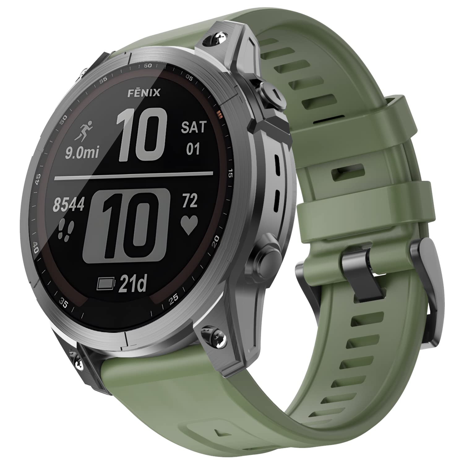 OVERSTEP Compatible for Garmin Fenix 7X Strap, 26mm Wide Soft Silicone Replacement Strap for Garmin Fenix 7X/Fenix 5X/Fenix 5X Plus/Fenix 6X/Fenix 6X Pro/Fenix 3/HR/Descent MK1/D2 Delta PX/D2 Charlie — image 1