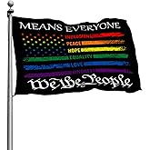 Pride LGBTQ Equality Flag We The People Means Everyone American Gay Intersex Rainbow Flag 3x5 Ft Vivid Color And Uv Fade Resistant Decor Banner Flags For Outdoor Indoor