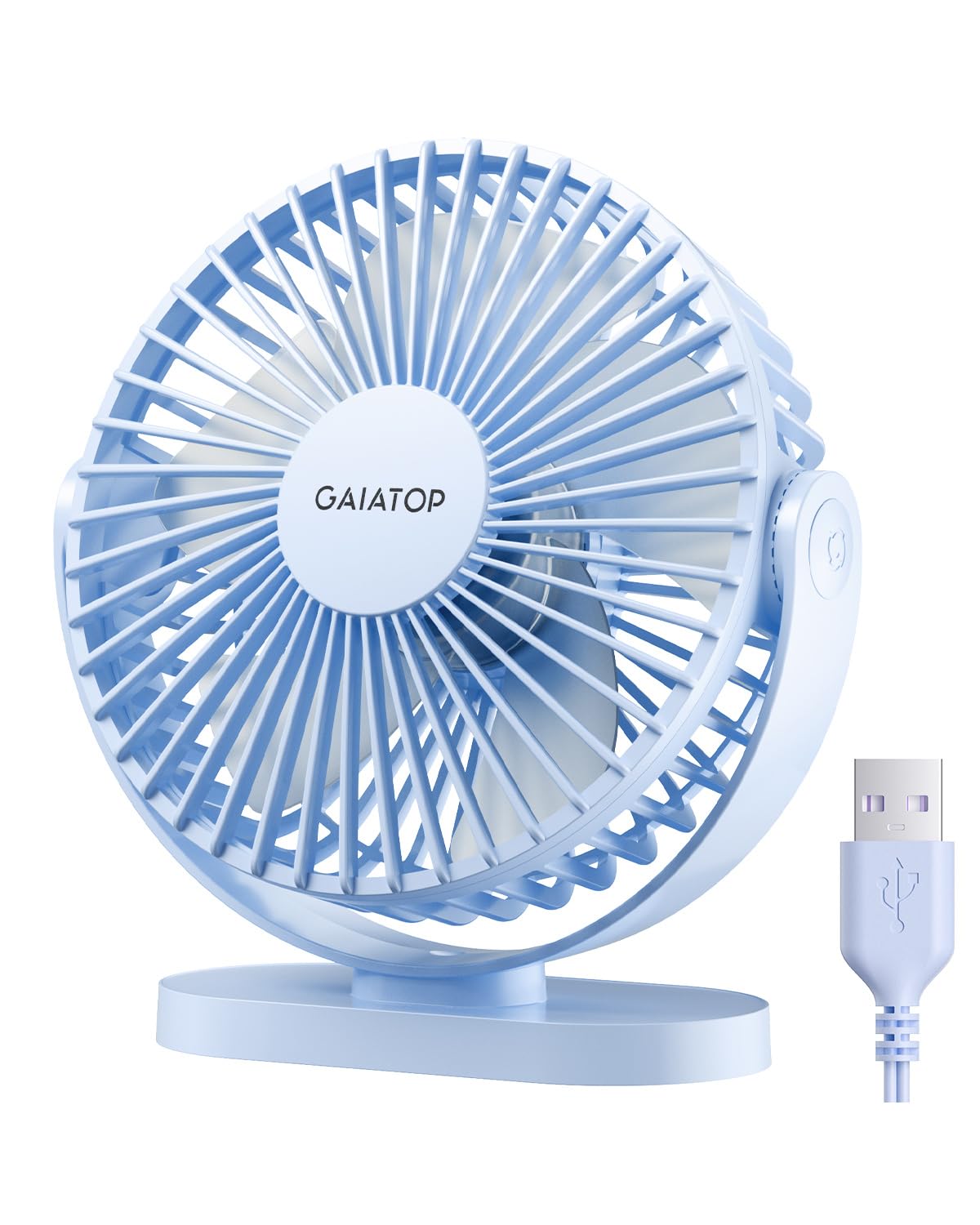 Photo 1 of Gaiatop USB Desk Fan, 5.5 Inch Small Quiet Powerful 3 Speeds 90° Rotate, Personal Mini Portable Desktop Table Fans, Cooling for Home Office Car Travel Indoor Outdoor Pink